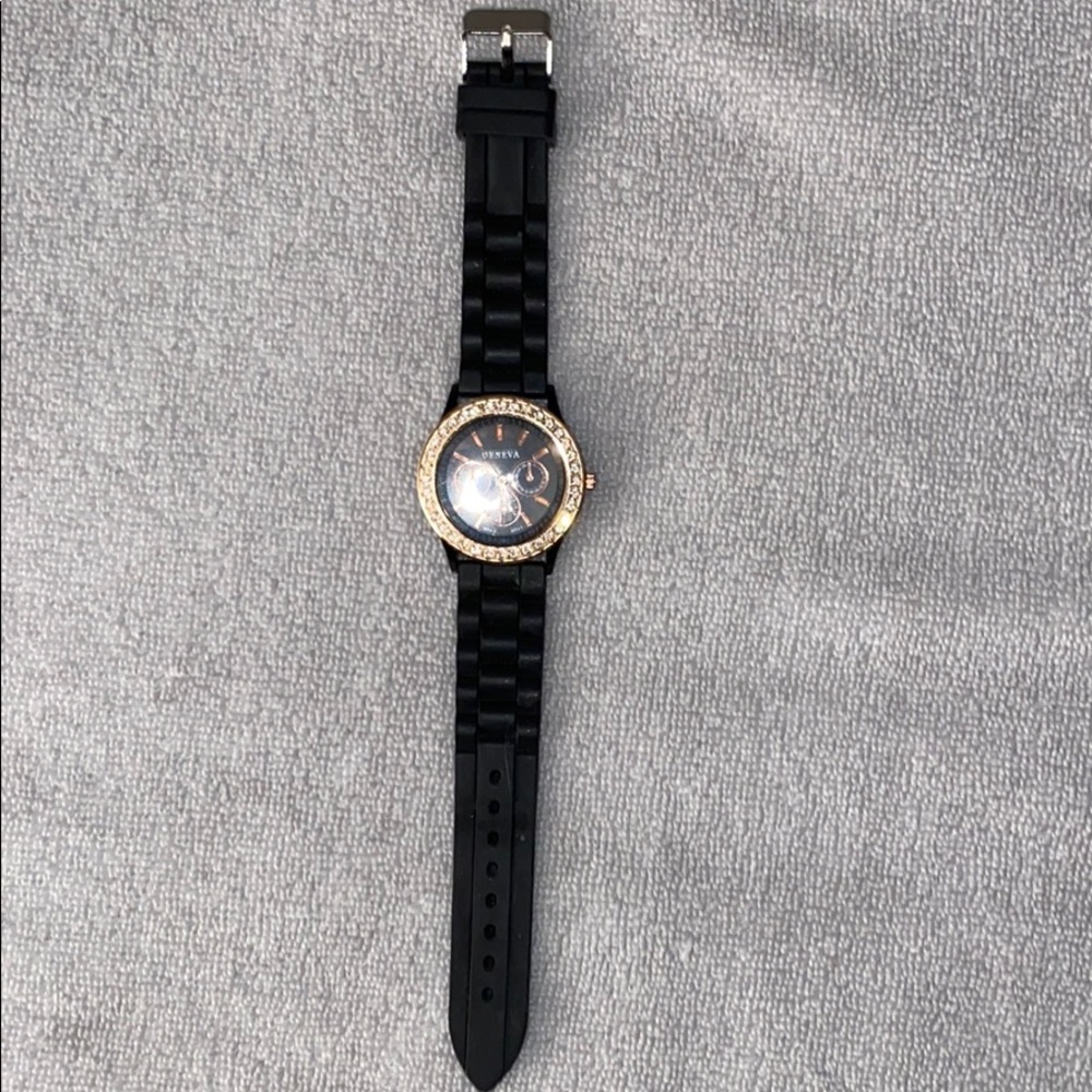 Black bling watch